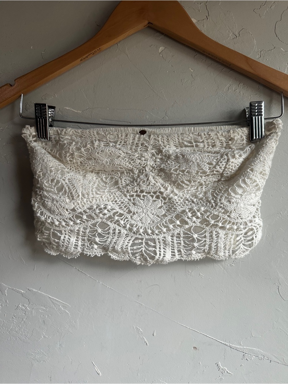 Free People FP One Ivory Lace Bandeau Tube Top Boho Fairycore Coquette Festival